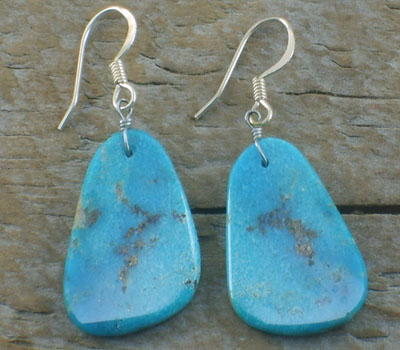 Native American Turquoise Slab Earrings